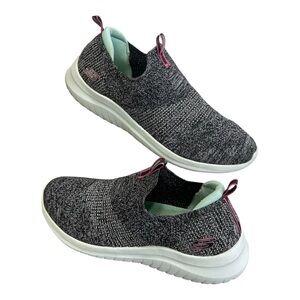 Skechers Women's Ultra Flex 2.0 Pretty Dazzling Black/Wht Slip-On Shoes-Sz 10